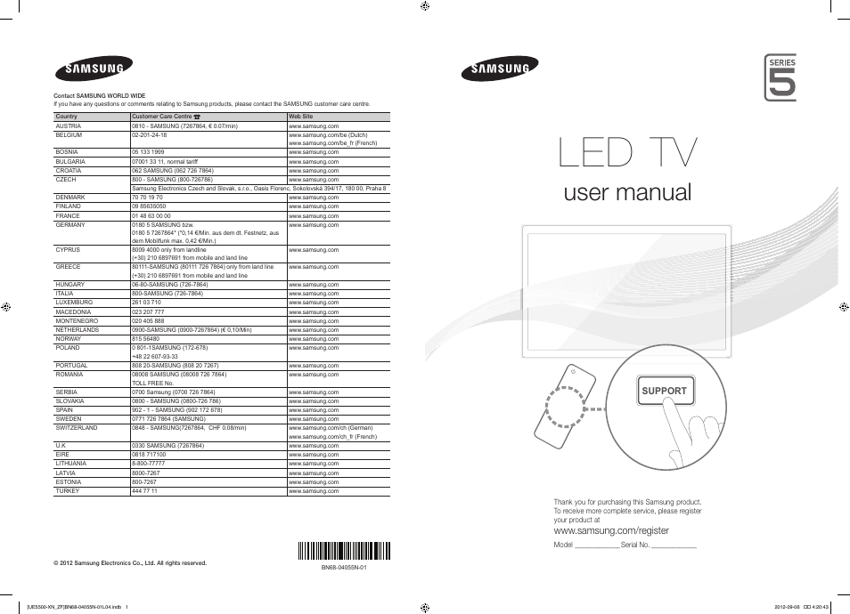 Samsung UE40ES5500W User Manual | 90 pages