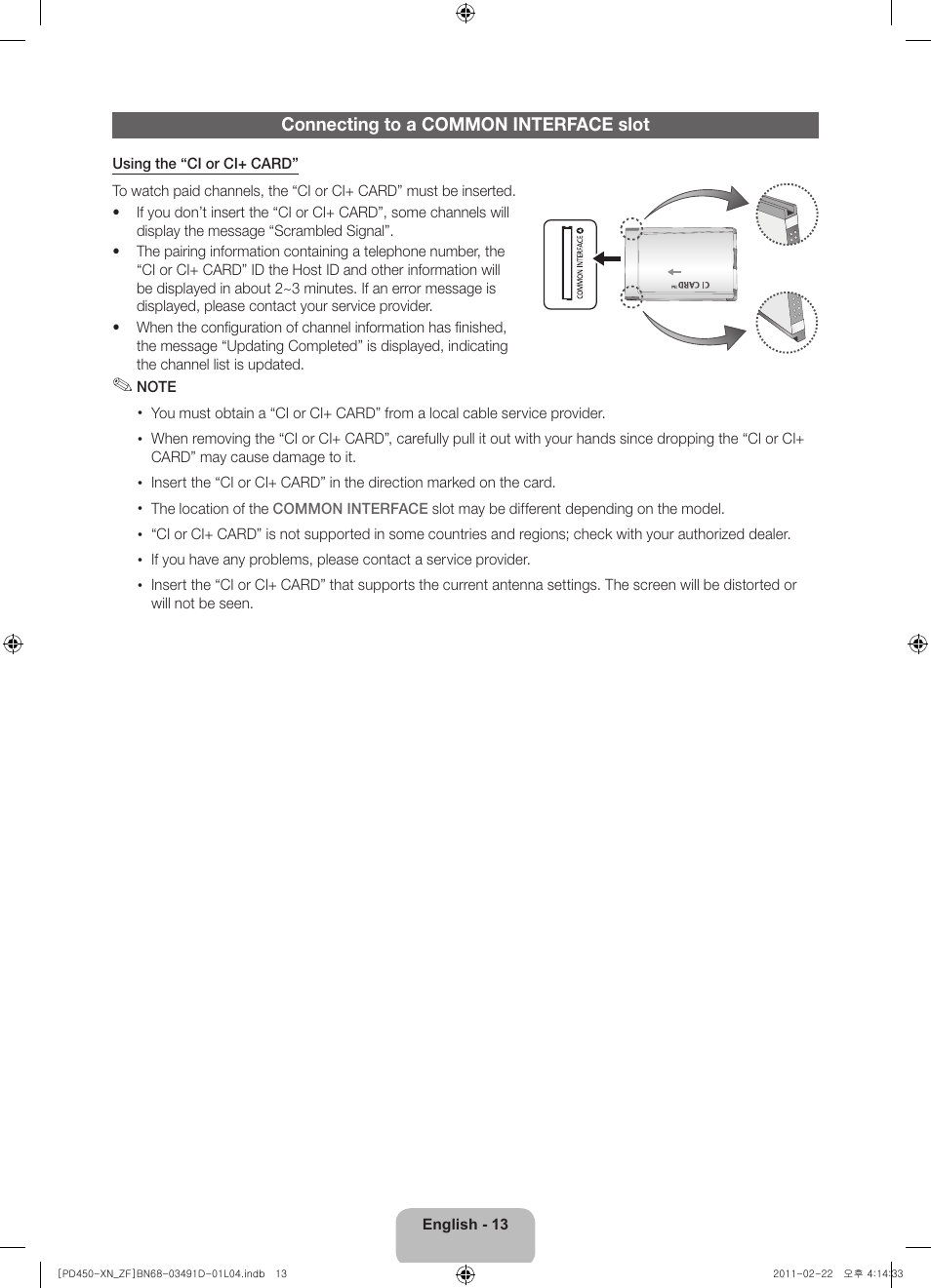 Samsung PS51D450A2W User Manual | Page 13 / 74
