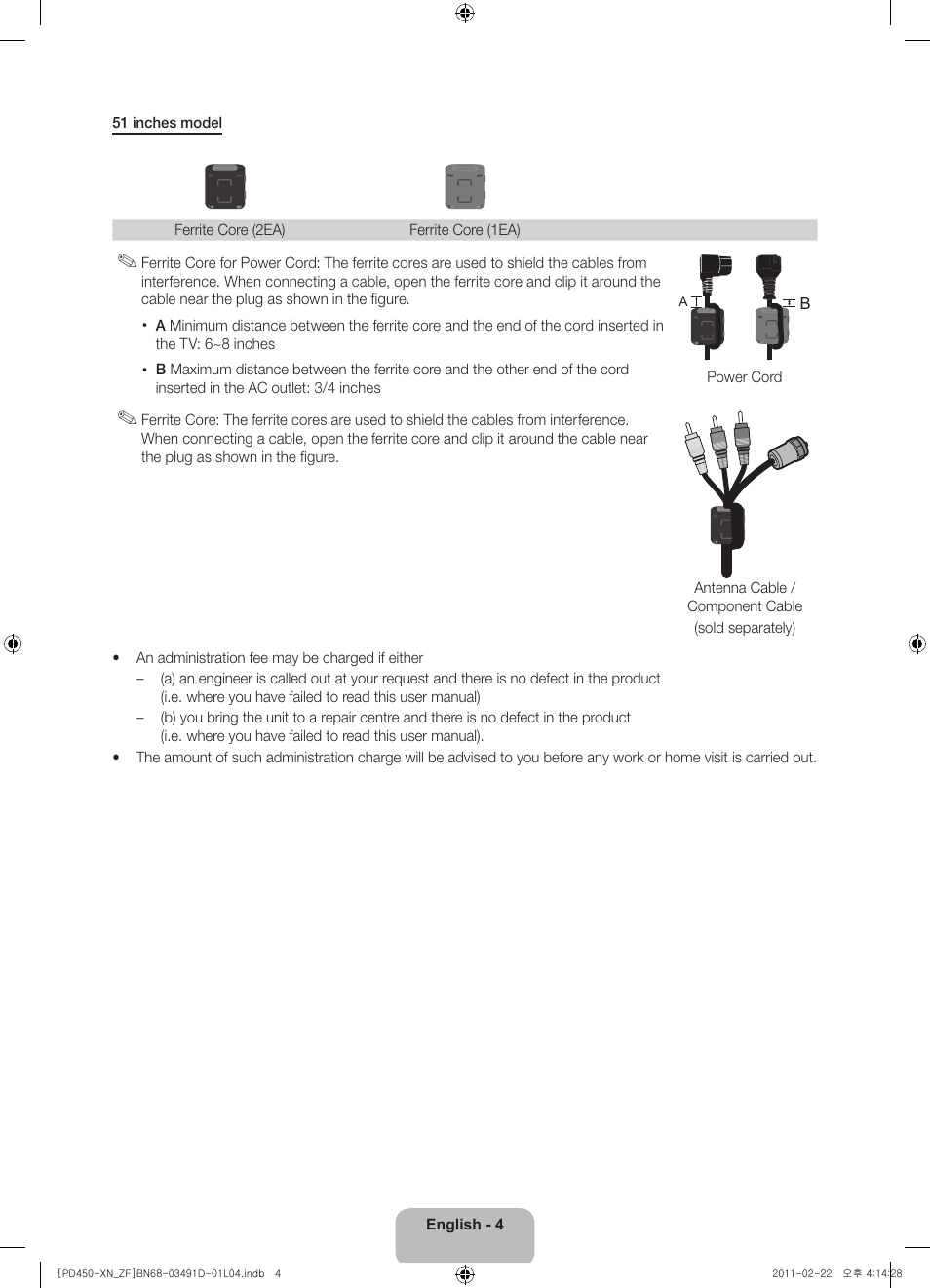 Samsung PS51D450A2W User Manual | Page 4 / 74