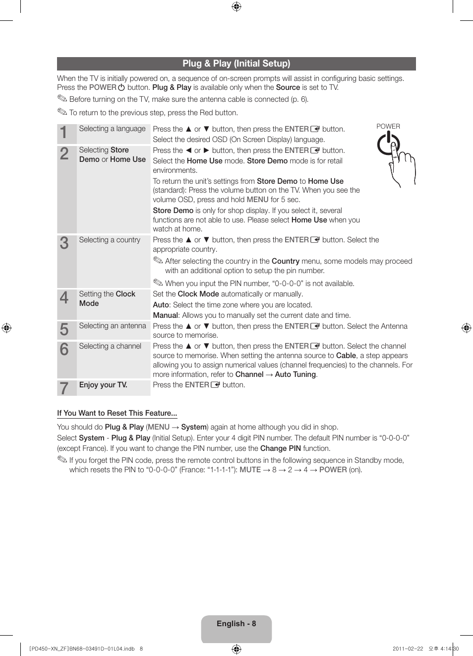 Samsung PS51D450A2W User Manual | Page 8 / 74