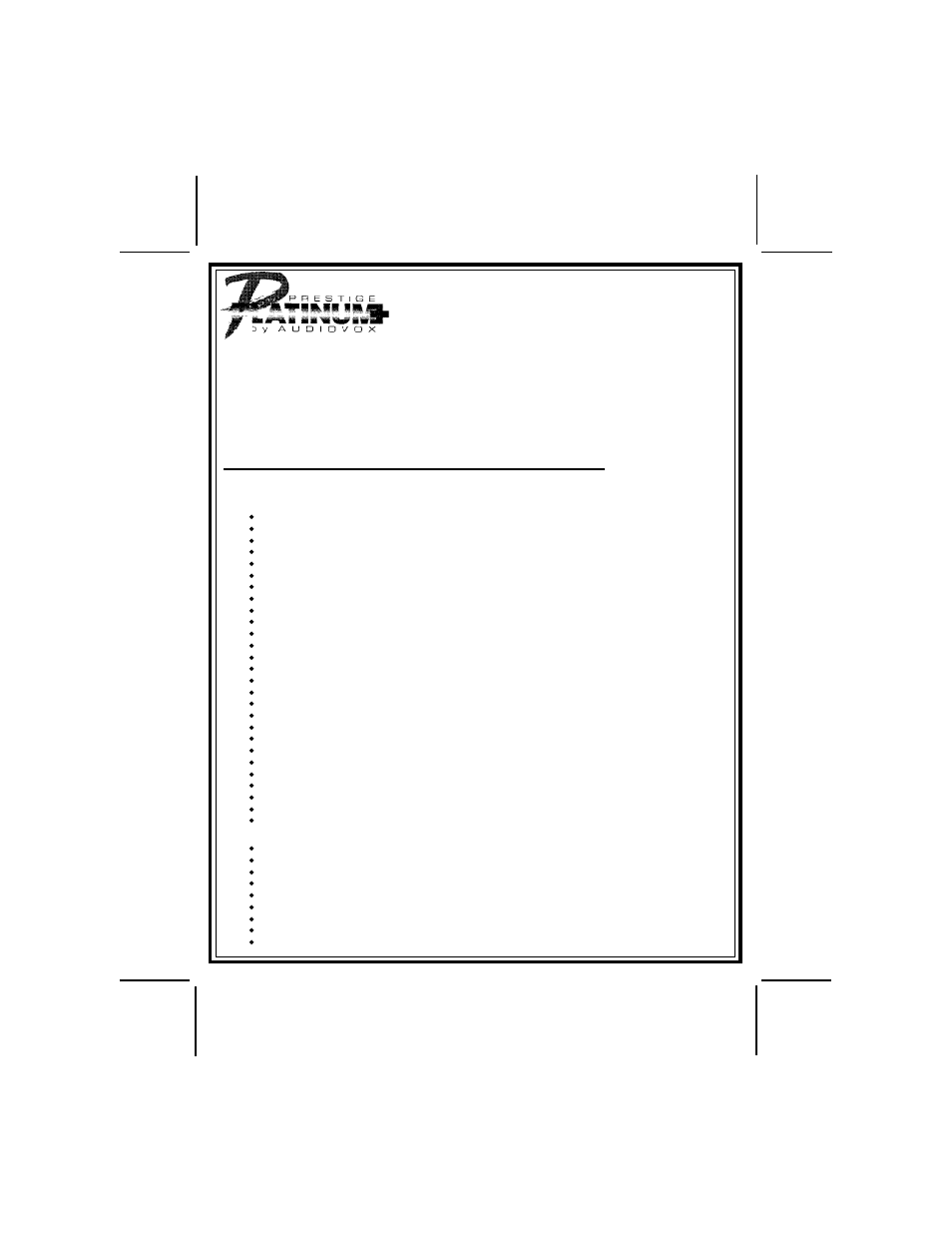 Audiovox Prestige Platinum 128-8537 User Manual | 12 pages