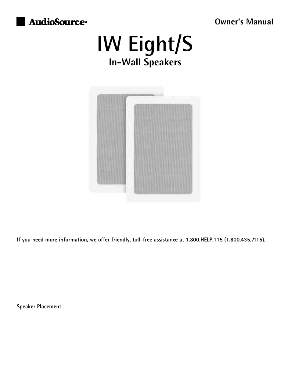 Audiovox IW Eight/S User Manual | 2 pages