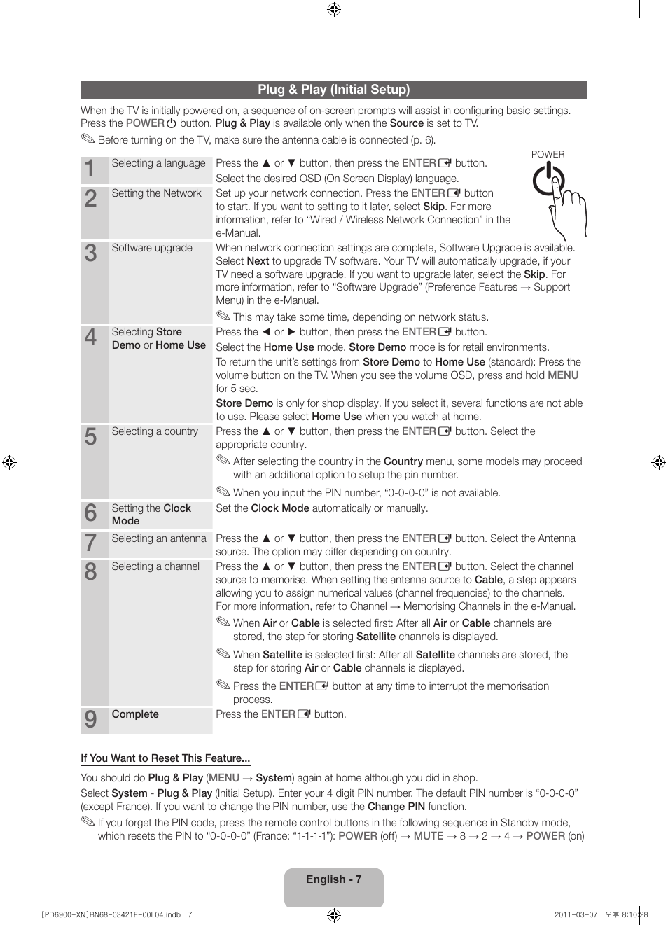 Samsung PS51D6900DS User Manual | Page 7 / 78