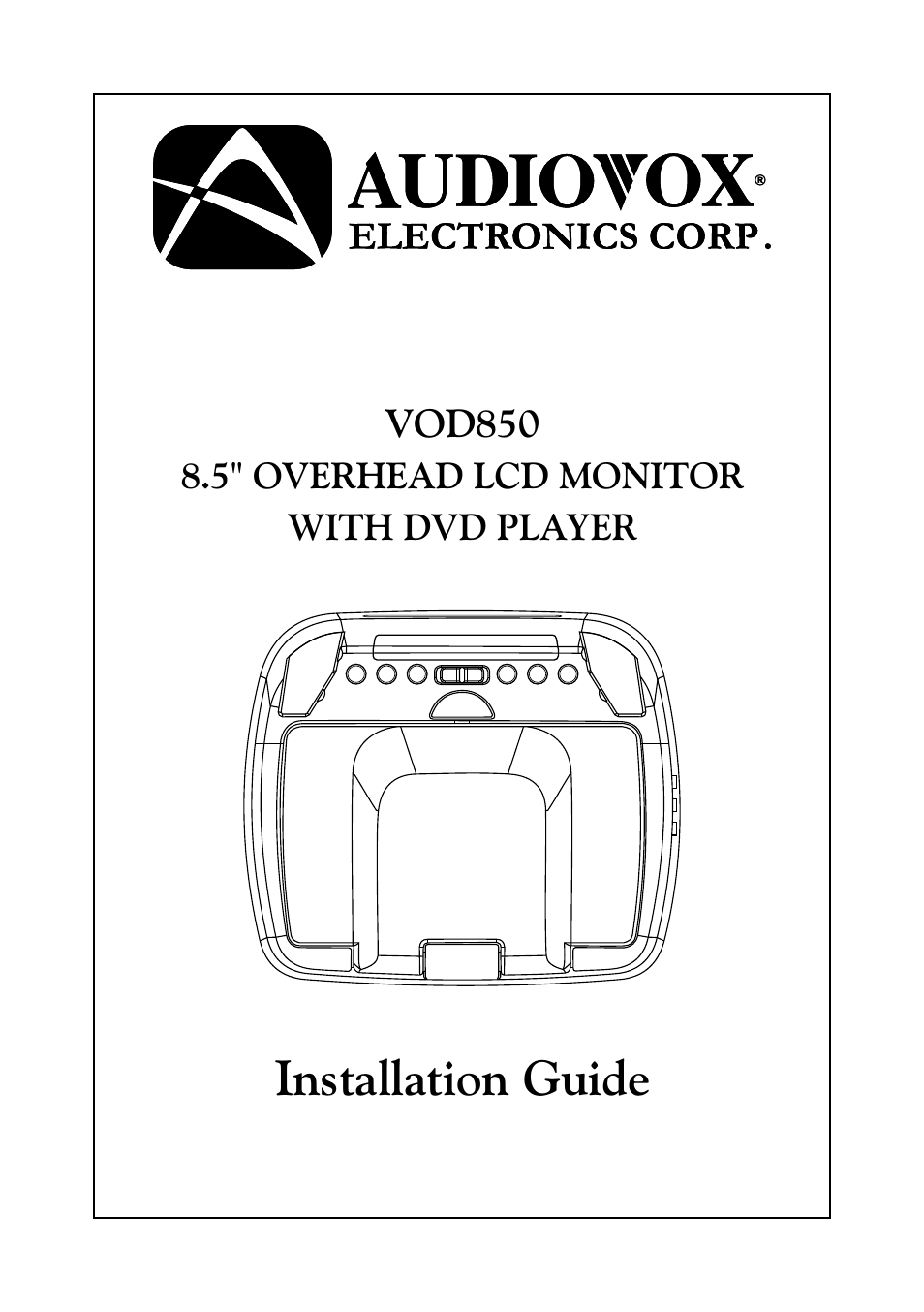 Audiovox VOD850 User Manual | 8 pages