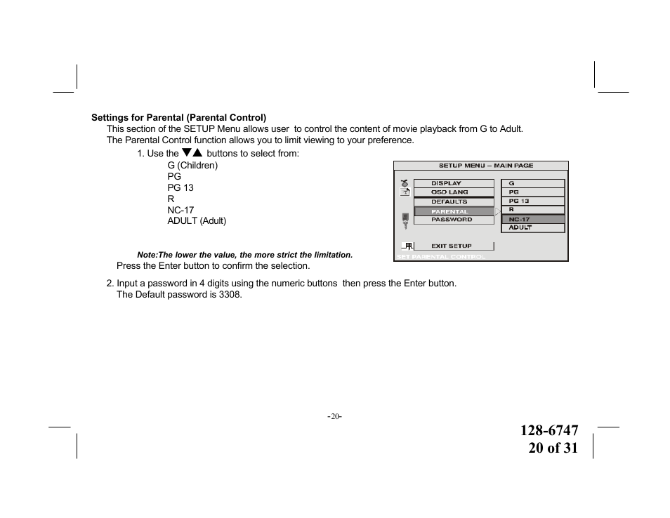 Audiovox VOD916 User Manual | Page 20 / 31