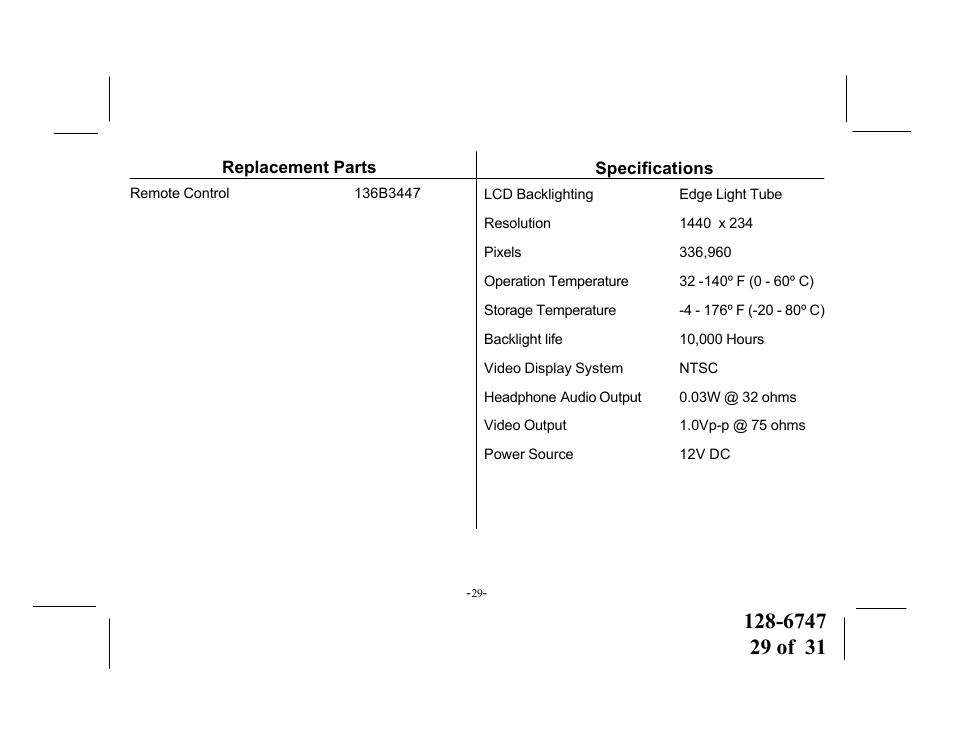 Audiovox VOD916 User Manual | Page 29 / 31