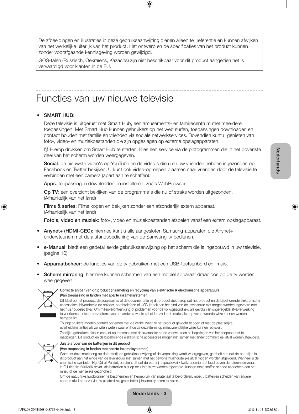 Functies van uw nieuwe televisie | Samsung UE32F6200AW User Manual | Page 63 / 81