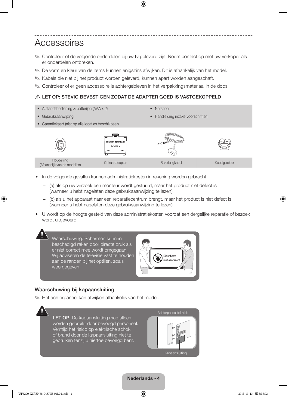 Accessoires | Samsung UE32F6200AW User Manual | Page 64 / 81