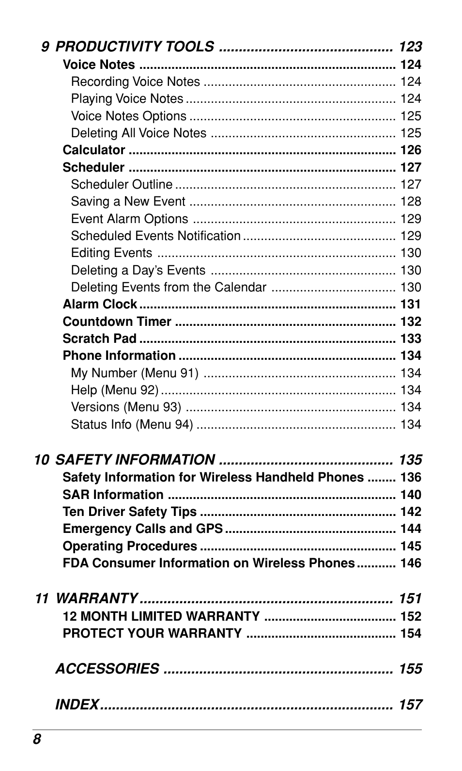 Audiovox CDM-9900 User Manual | Page 10 / 162