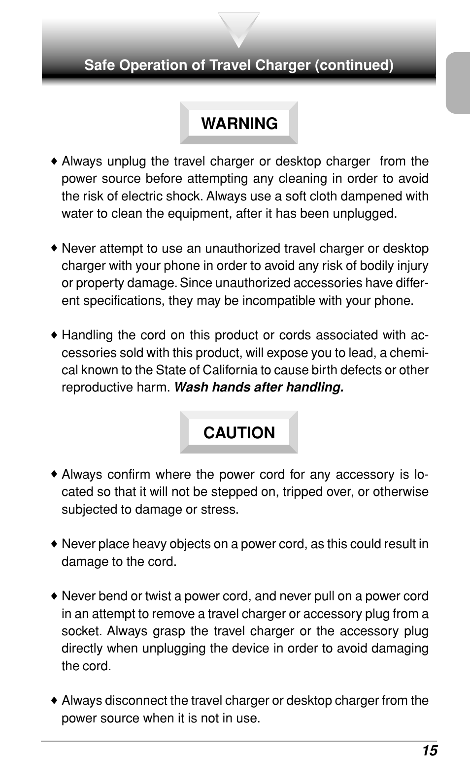 Warning caution | Audiovox CDM-9900 User Manual | Page 17 / 162