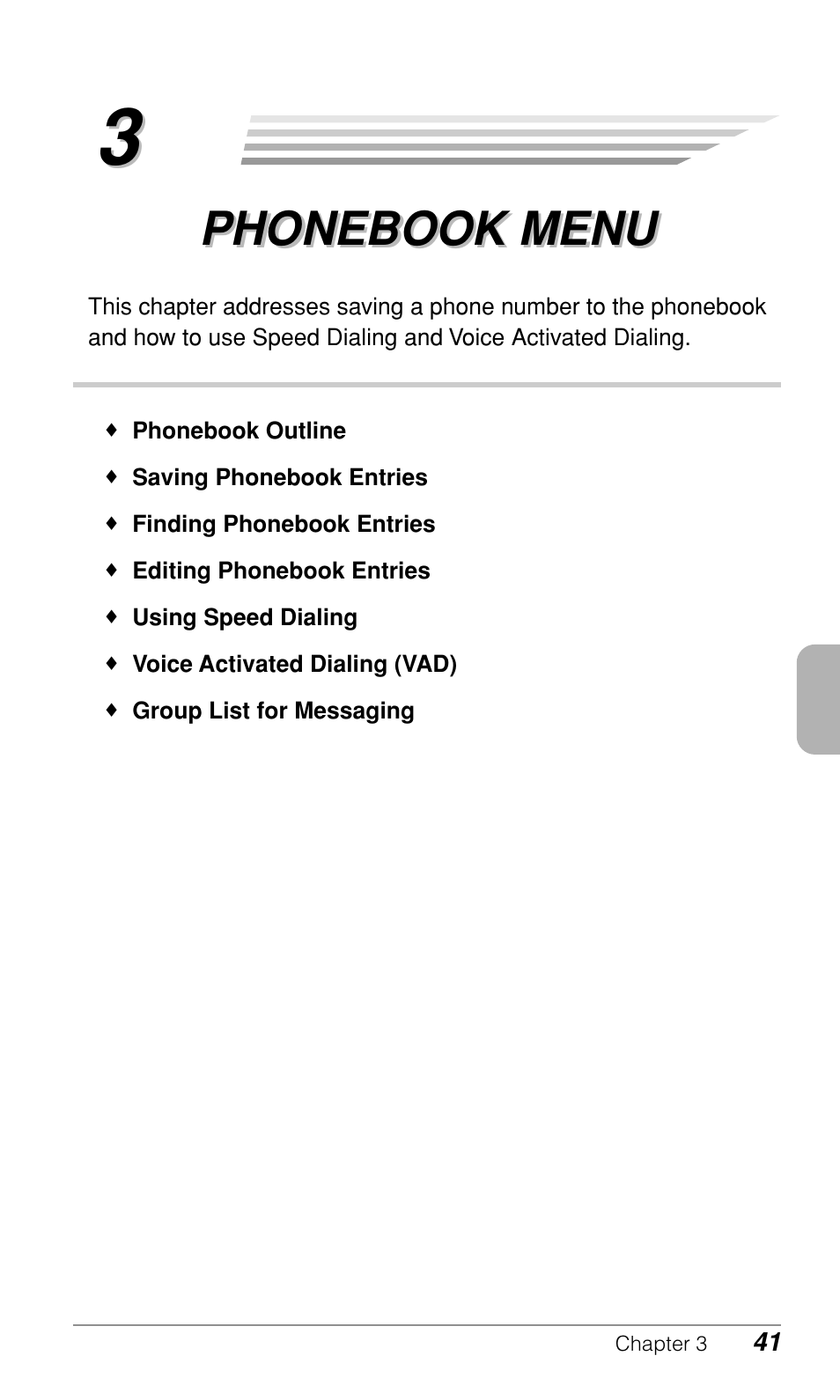 Phonebook menu | Audiovox CDM-9900 User Manual | Page 43 / 162
