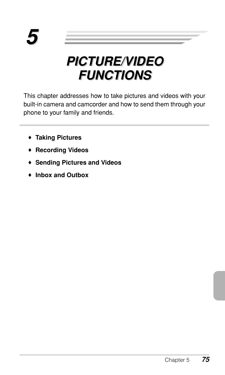 Picture/video functions | Audiovox CDM-9900 User Manual | Page 77 / 162