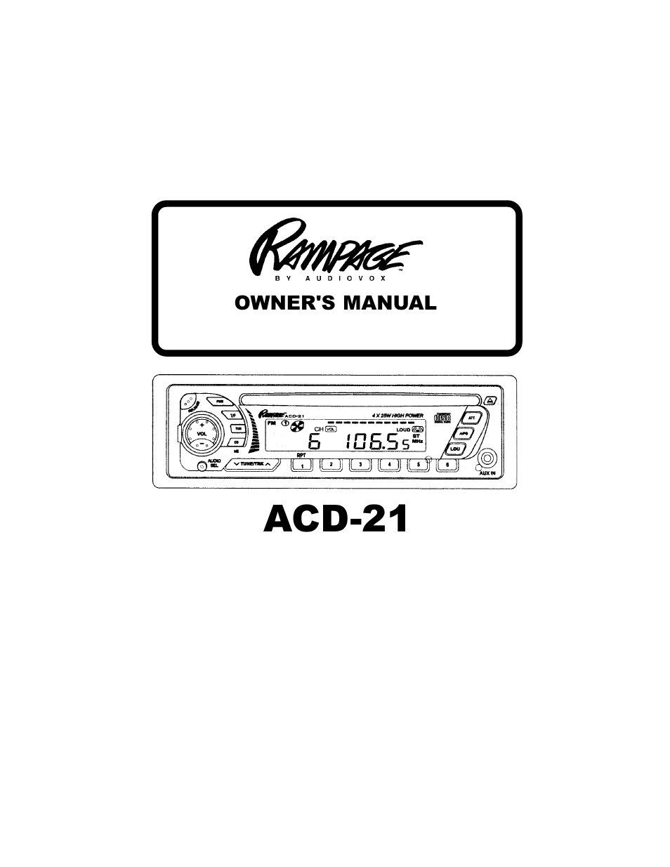 Audiovox ACD-21 User Manual | 16 pages