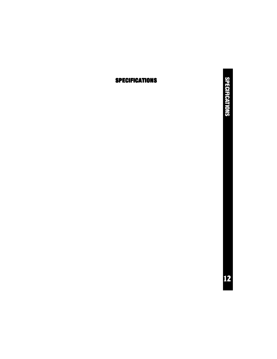 Specifications, Specifica t ions | Audiovox ACD-21 User Manual | Page 13 / 16