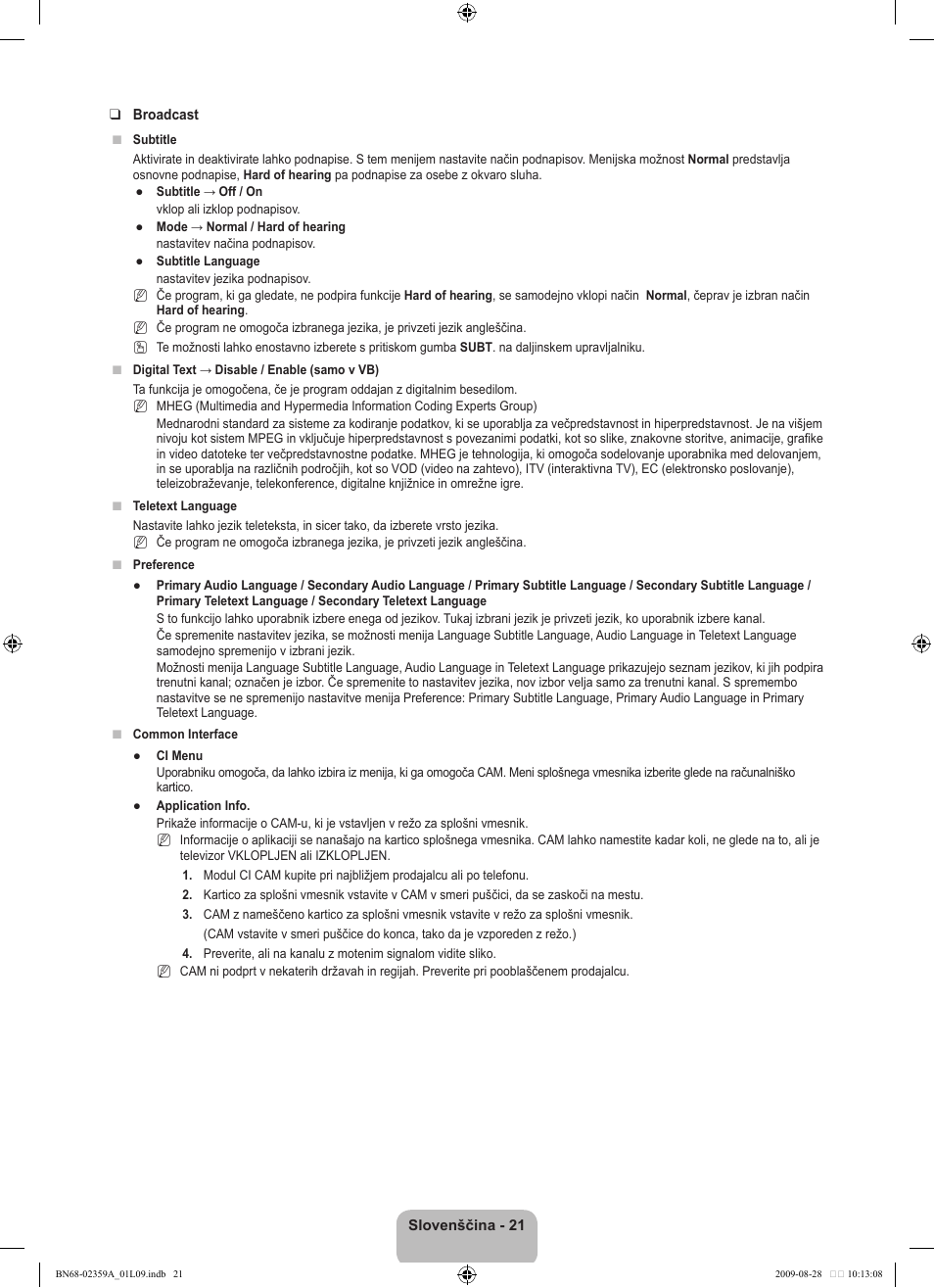 Samsung LE19B450C4W User Manual | Page 263 / 318