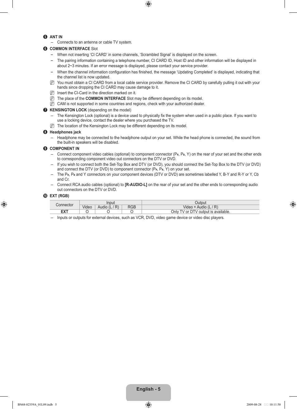 Samsung LE19B450C4W User Manual | Page 7 / 318