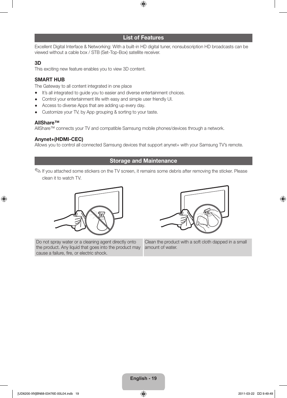 Samsung UE37D6200TS User Manual | Page 19 / 86