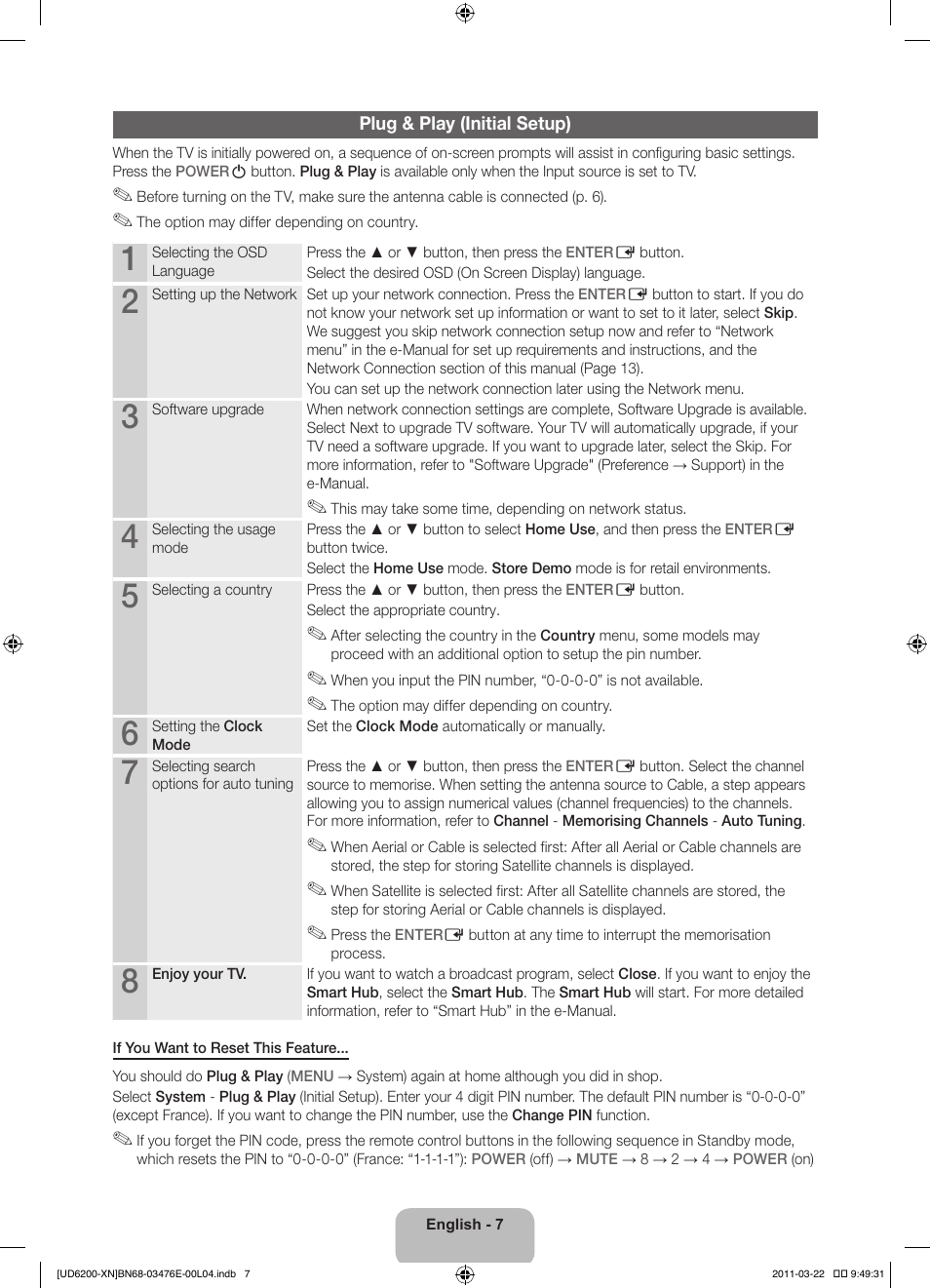 Samsung UE37D6200TS User Manual | Page 7 / 86