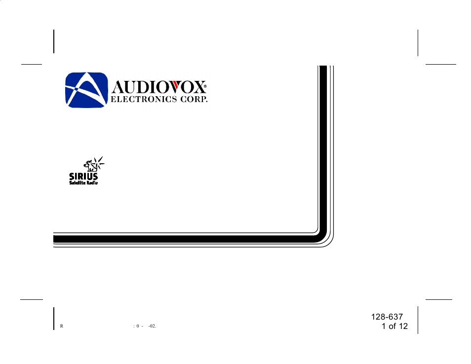 Audiovox SRSIR-001FM  EN User Manual | 12 pages