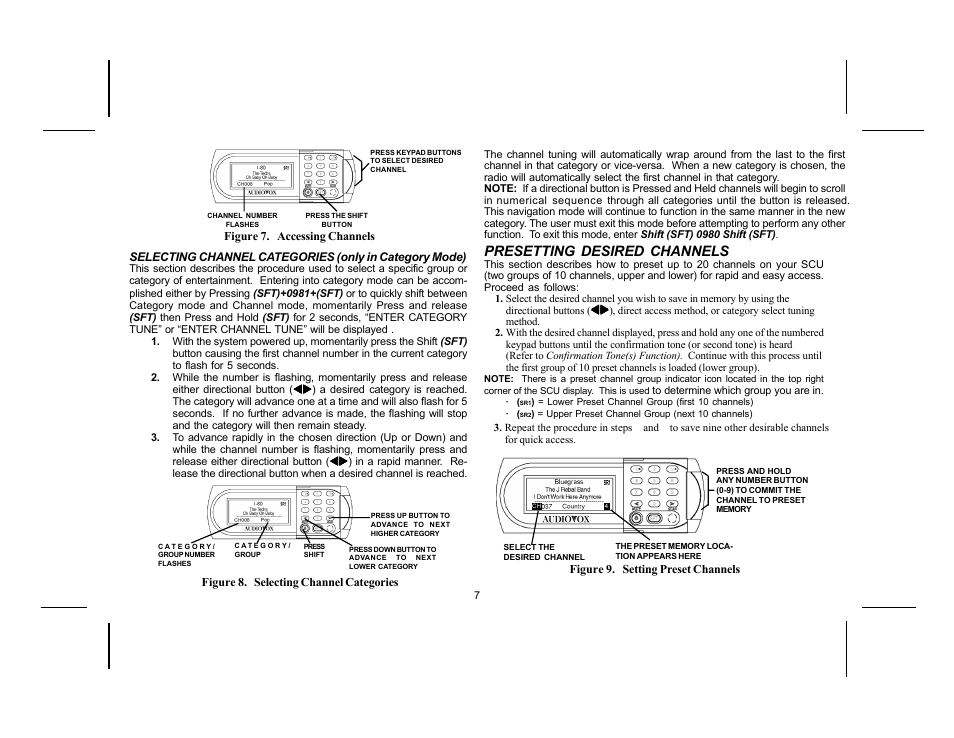 Presetting desired channels | Audiovox SRSIR-001FM  EN User Manual | Page 7 / 12