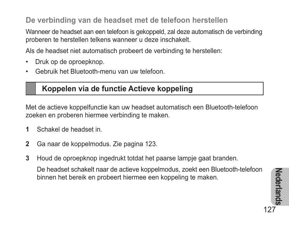 Koppelen via de functie actieve koppeling, Ne der lan ds | Samsung BHM3500 User Manual | Page 130 / 143