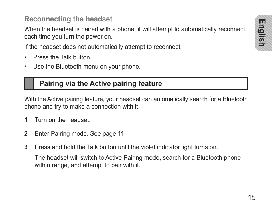 Pairing via the active pairing feature, English | Samsung BHM3500 User Manual | Page 18 / 143