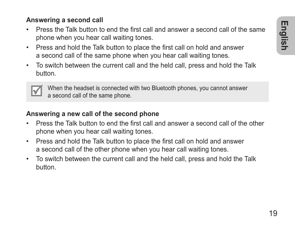 English | Samsung BHM3500 User Manual | Page 22 / 143