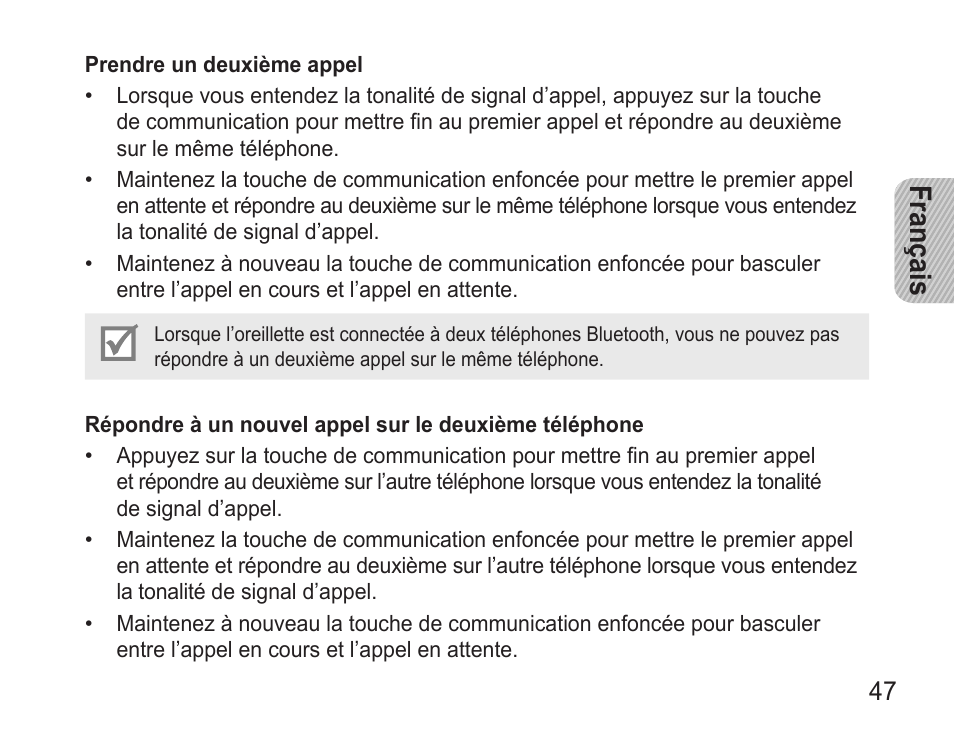 Français | Samsung BHM3500 User Manual | Page 50 / 143