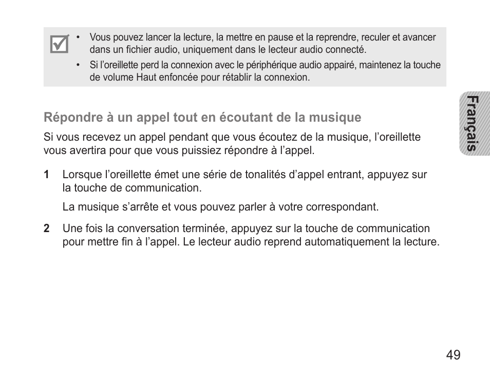 Français | Samsung BHM3500 User Manual | Page 52 / 143