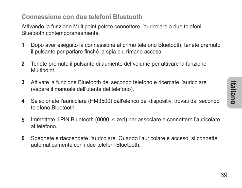 Italiano | Samsung BHM3500 User Manual | Page 72 / 143
