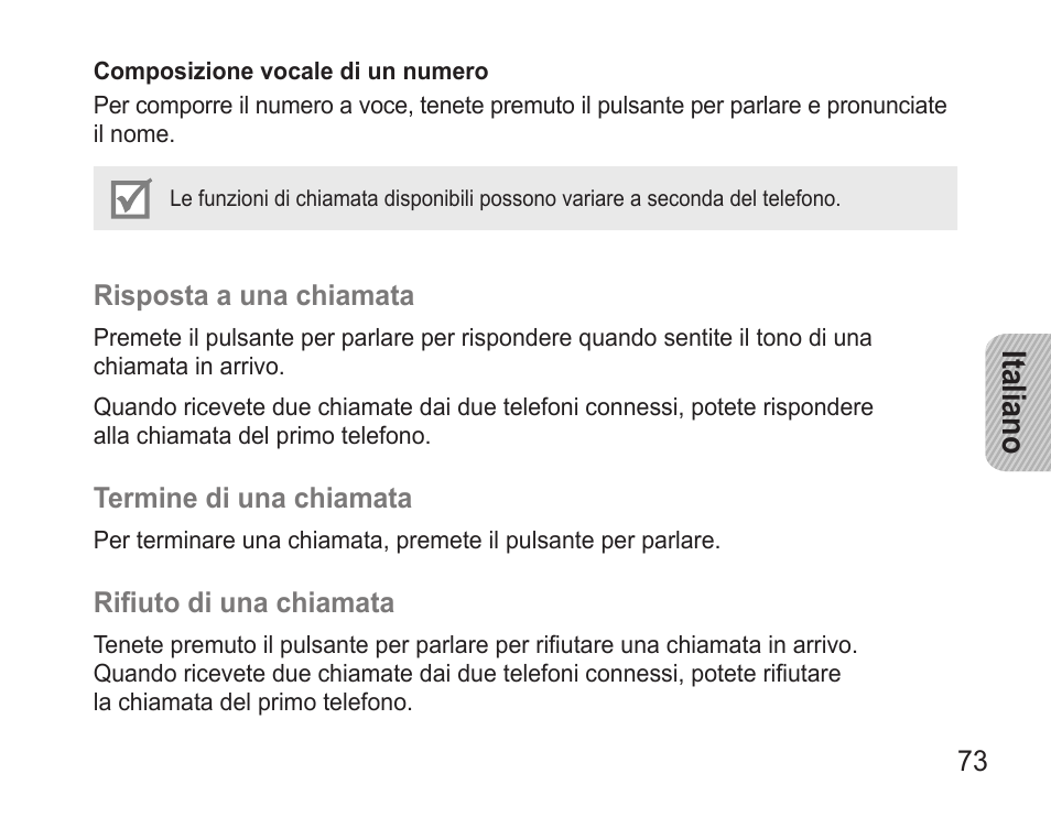 Italiano | Samsung BHM3500 User Manual | Page 76 / 143