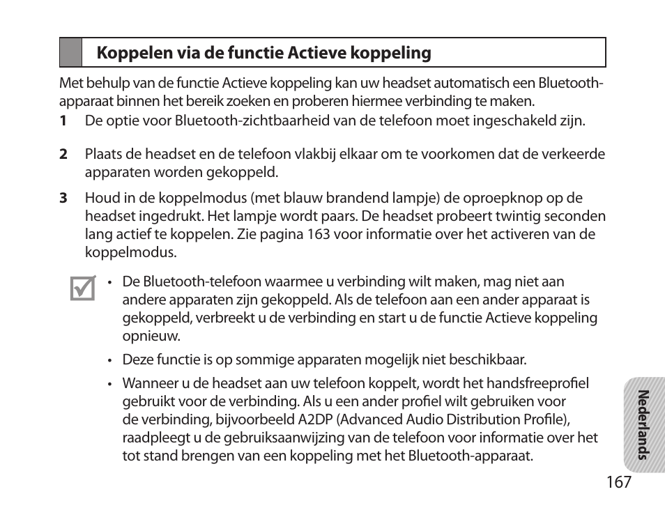 Koppelen via de functie actieve koppeling | Samsung BHS6000 User Manual | Page 169 / 184