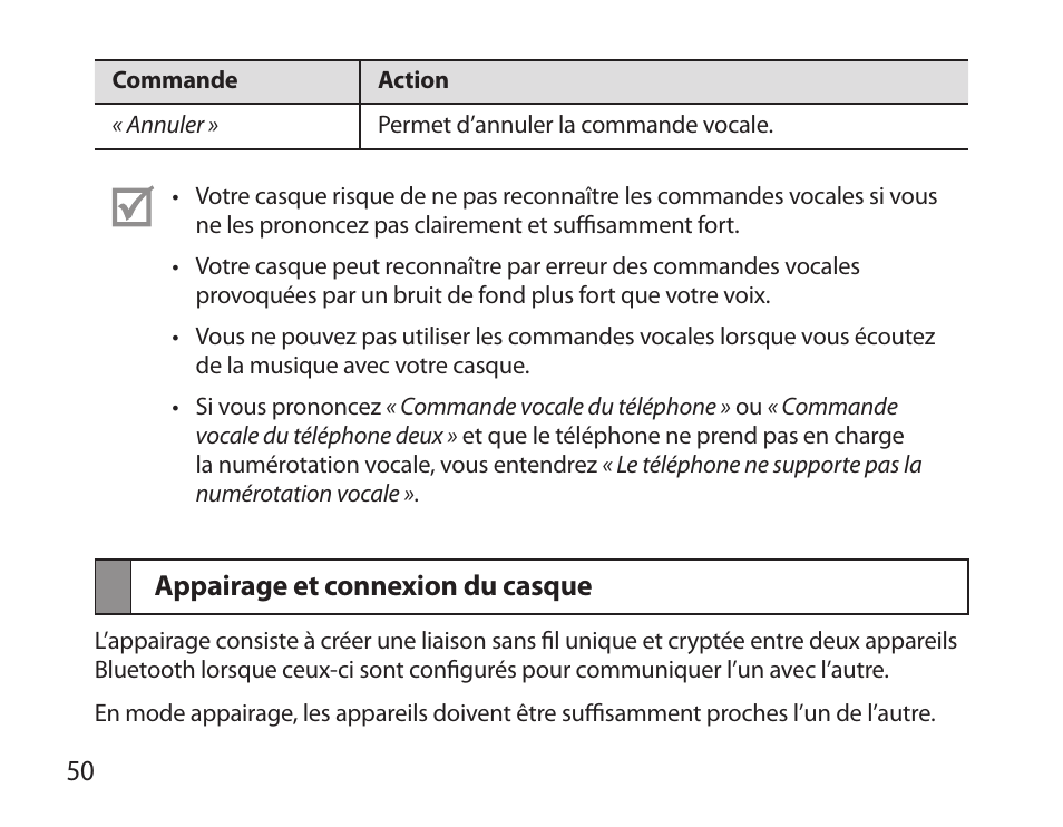 Appairage et connexion du casque | Samsung BHS6000 User Manual | Page 52 / 184