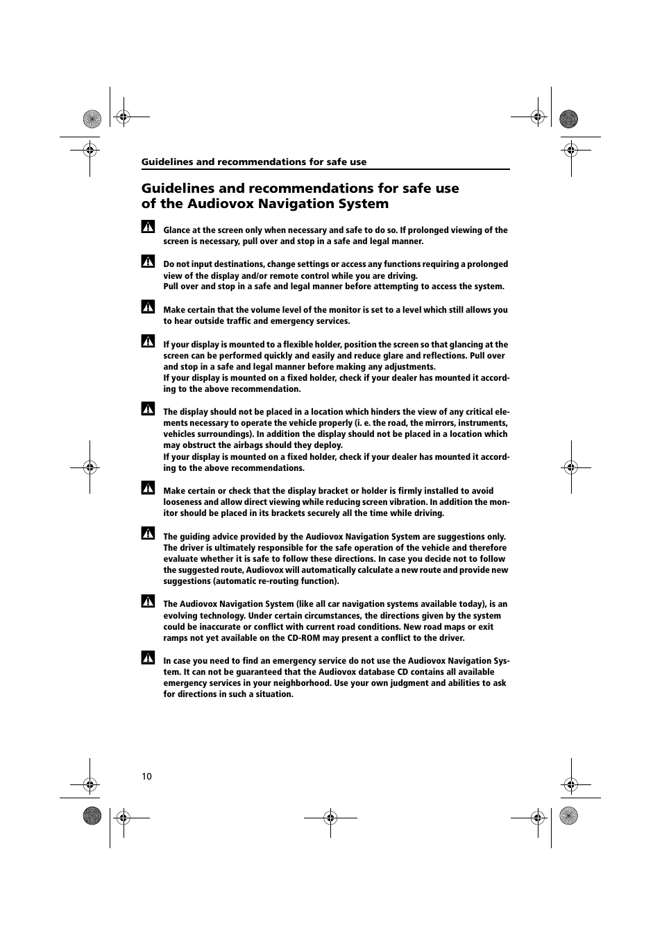 Audiovox NPC5000 User Manual | Page 10 / 105