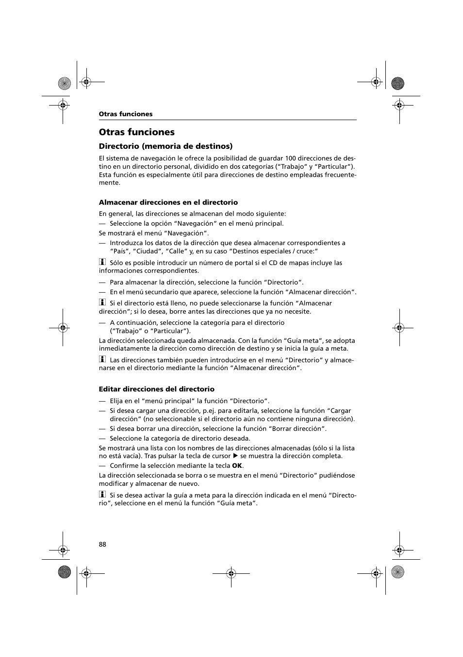 Otras funciones | Audiovox NPC5000 User Manual | Page 88 / 105