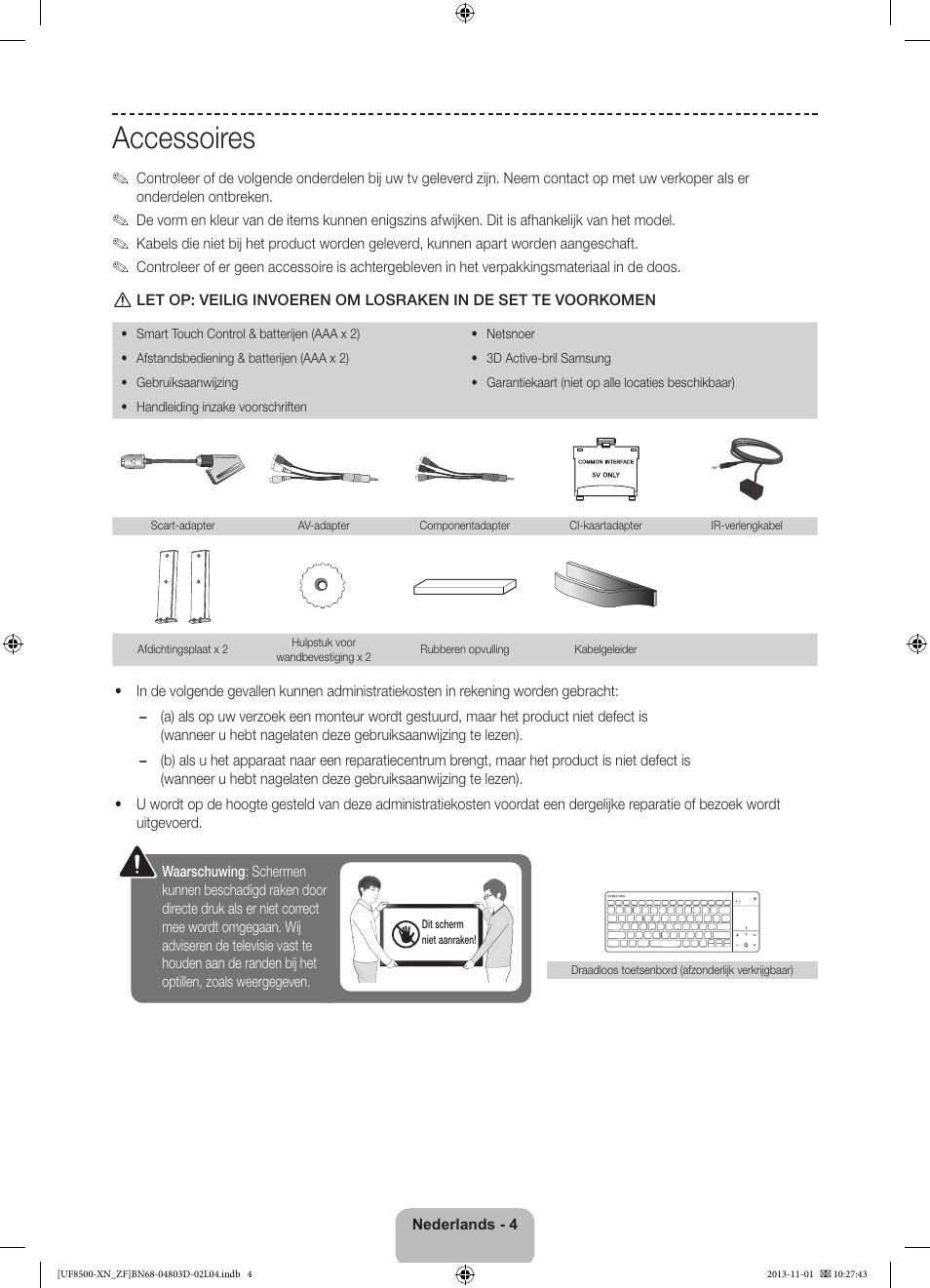 Accessoires | Samsung UE55F8500SL User Manual | Page 76 / 97