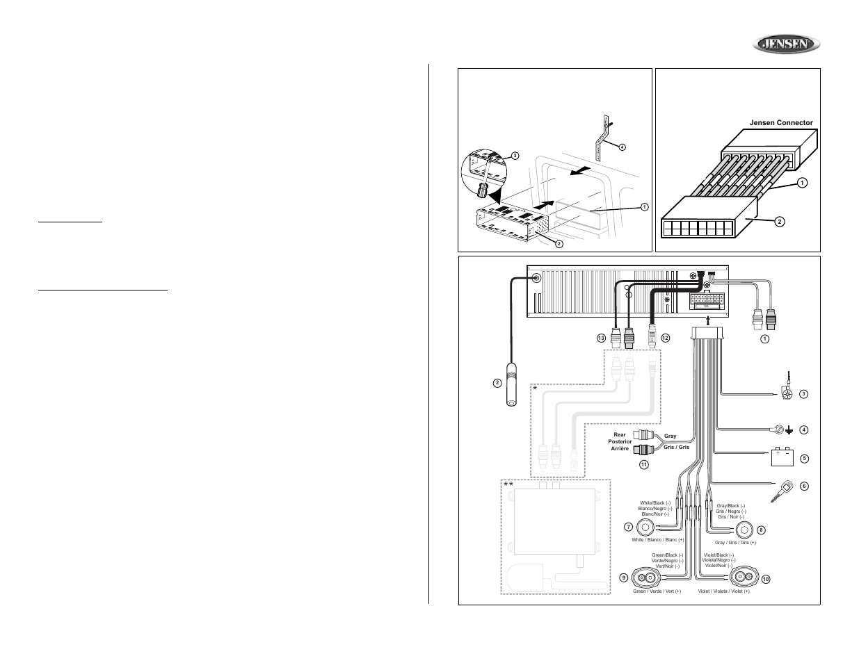 Cd3720xm, Preparation (continued), Wiring | Audiovox Jensen CD3720XM User Manual | Page 3 / 20