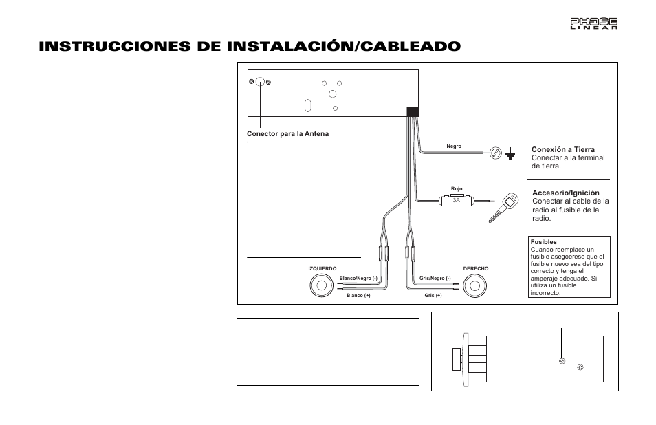Instrucciones de instalación/cableado | Audiovox PCR2500 User Manual | Page 11 / 24