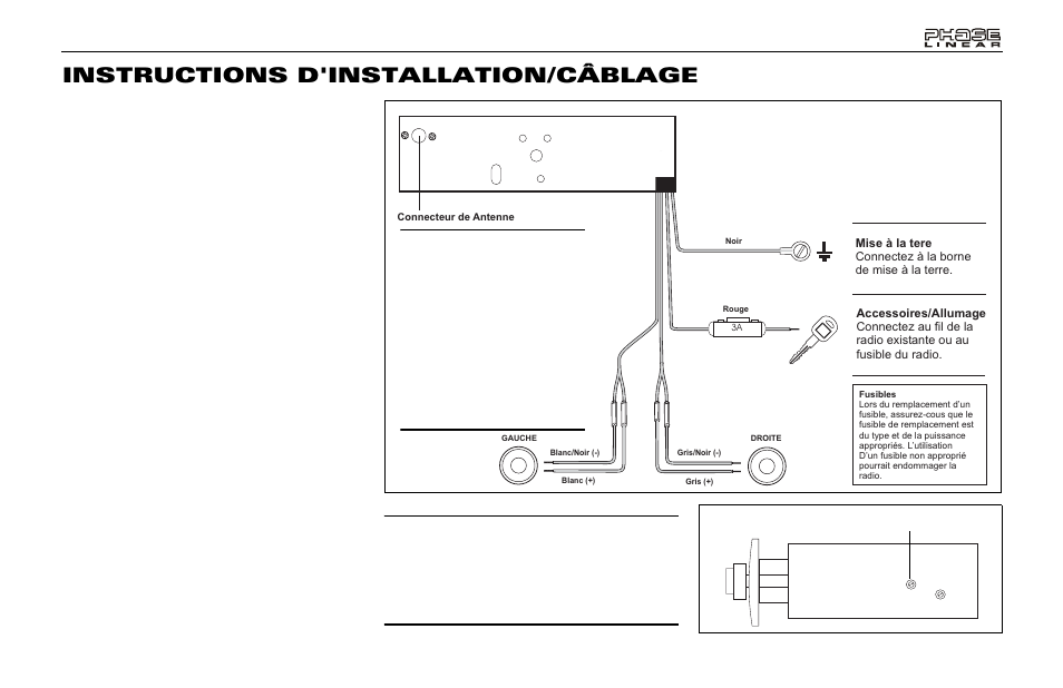 Instructions d'installation/câblage, Câblage | Audiovox PCR2500 User Manual | Page 19 / 24
