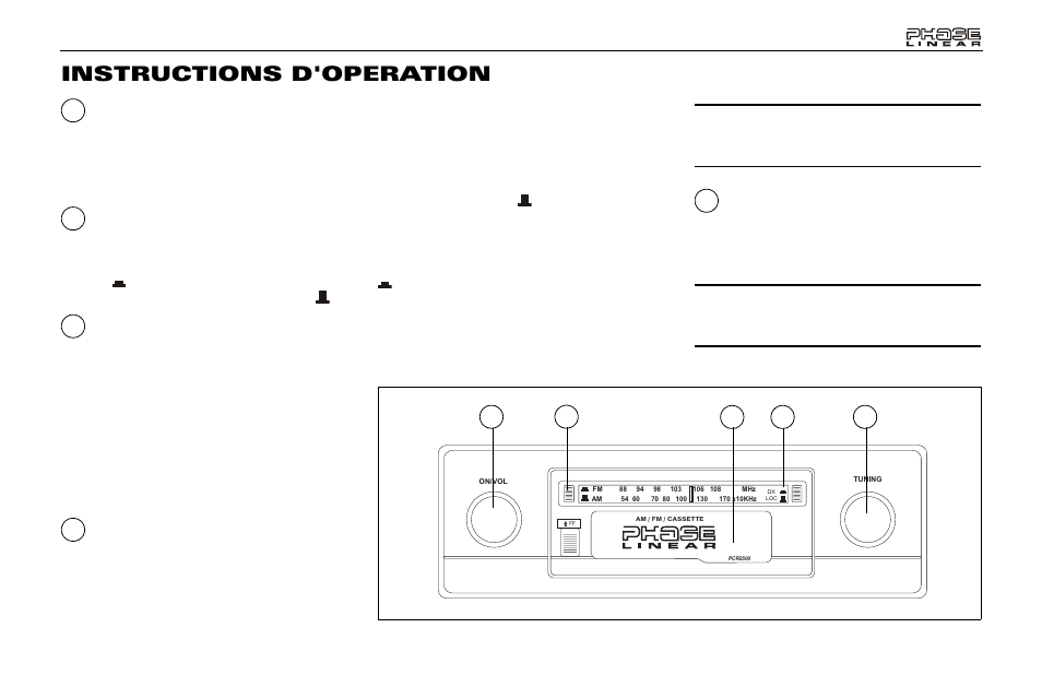 Instructions d'operation | Audiovox PCR2500 User Manual | Page 21 / 24