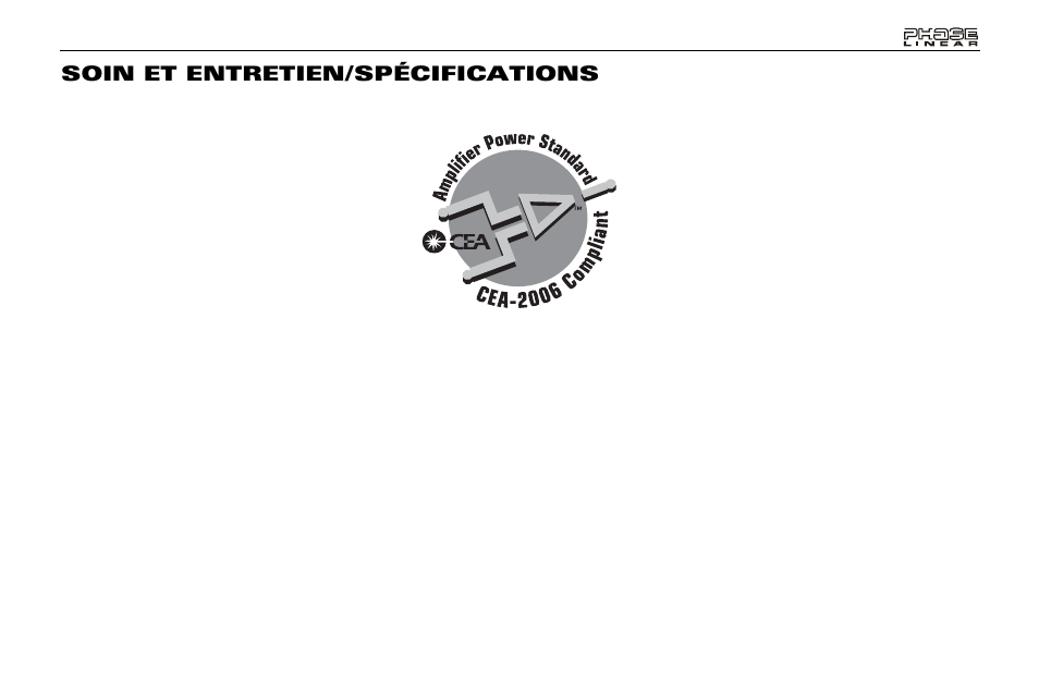 Soin et entretien/spécifications | Audiovox PCR2500 User Manual | Page 23 / 24
