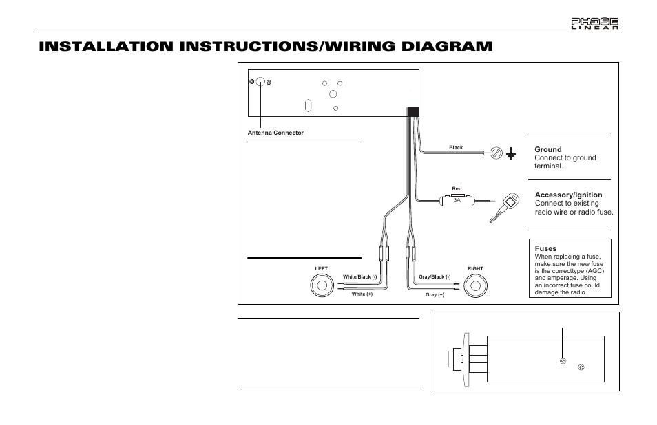 Installation instructions/wiring diagram | Audiovox PCR2500 User Manual | Page 3 / 24