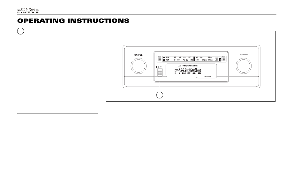 Operating instructions, Fast-forward/eject button | Audiovox PCR2500 User Manual | Page 6 / 24