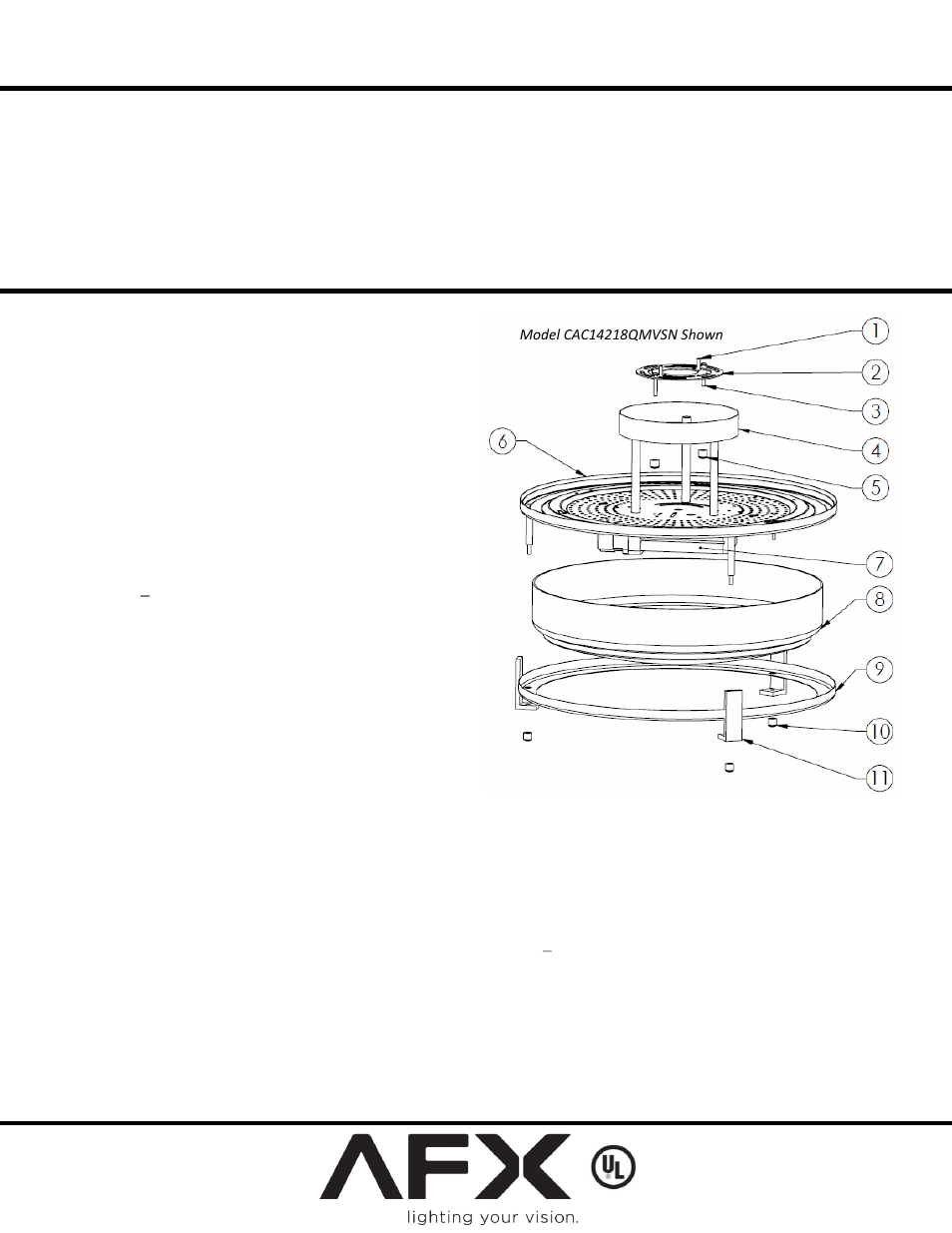 AFX CAC12218QMVSN User Manual | 1 page