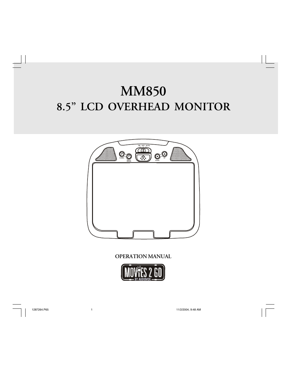 Audiovox MM850 User Manual | 16 pages