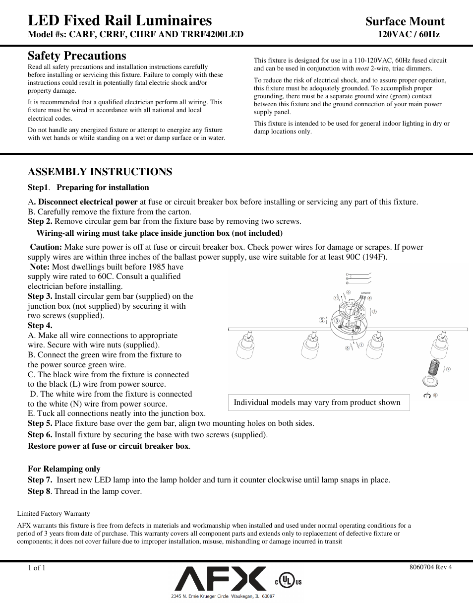 AFX TRRF4200LEDRB3K User Manual | 1 page