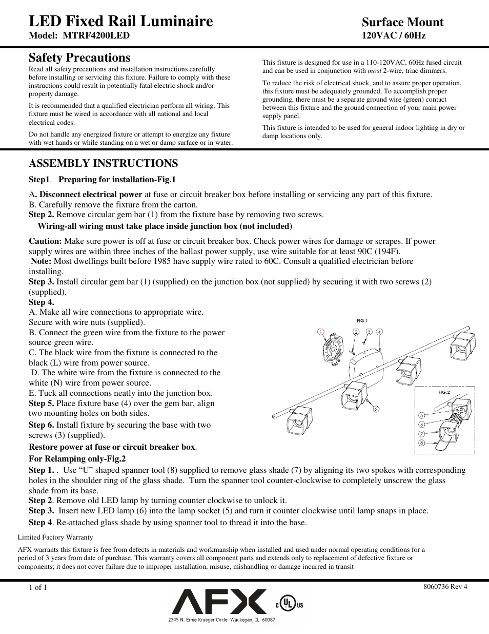 AFX MTRF4200LEDRB3K User Manual | 1 page