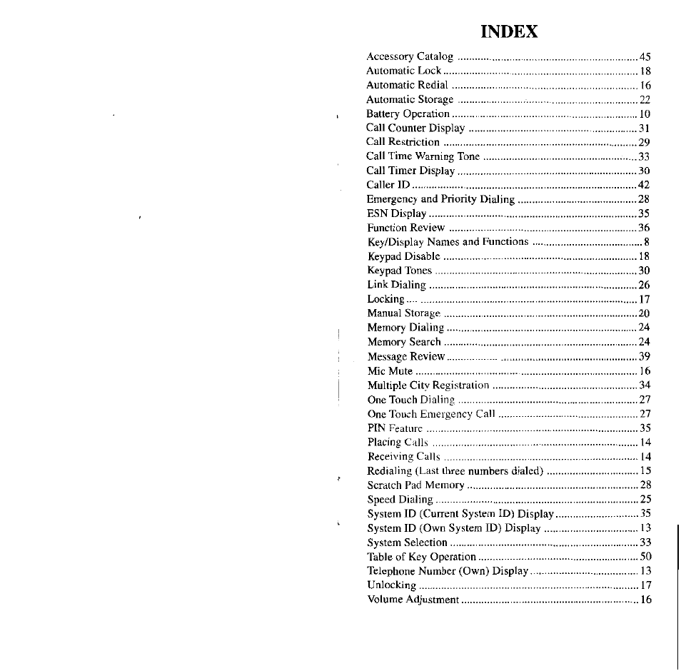 Index | Audiovox MVX507 User Manual | Page 29 / 29