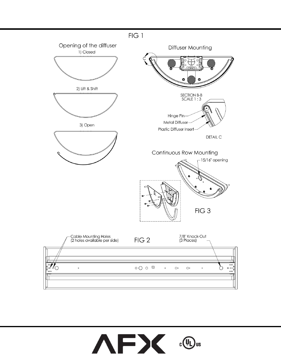 Fluorescent perforated pendant | AFX HPL332NMV User Manual | Page 2 / 4