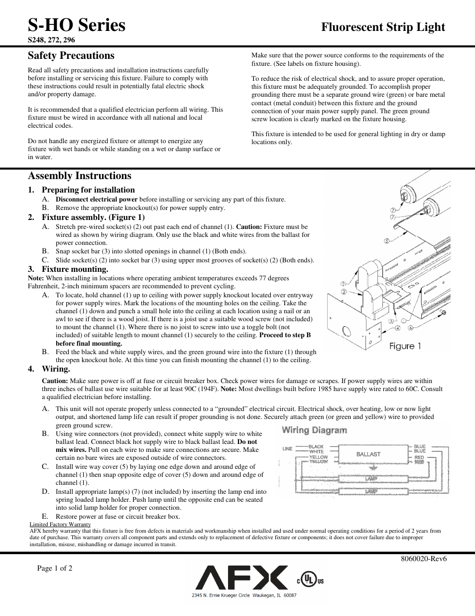 AFX S248HOE12 User Manual | 2 pages